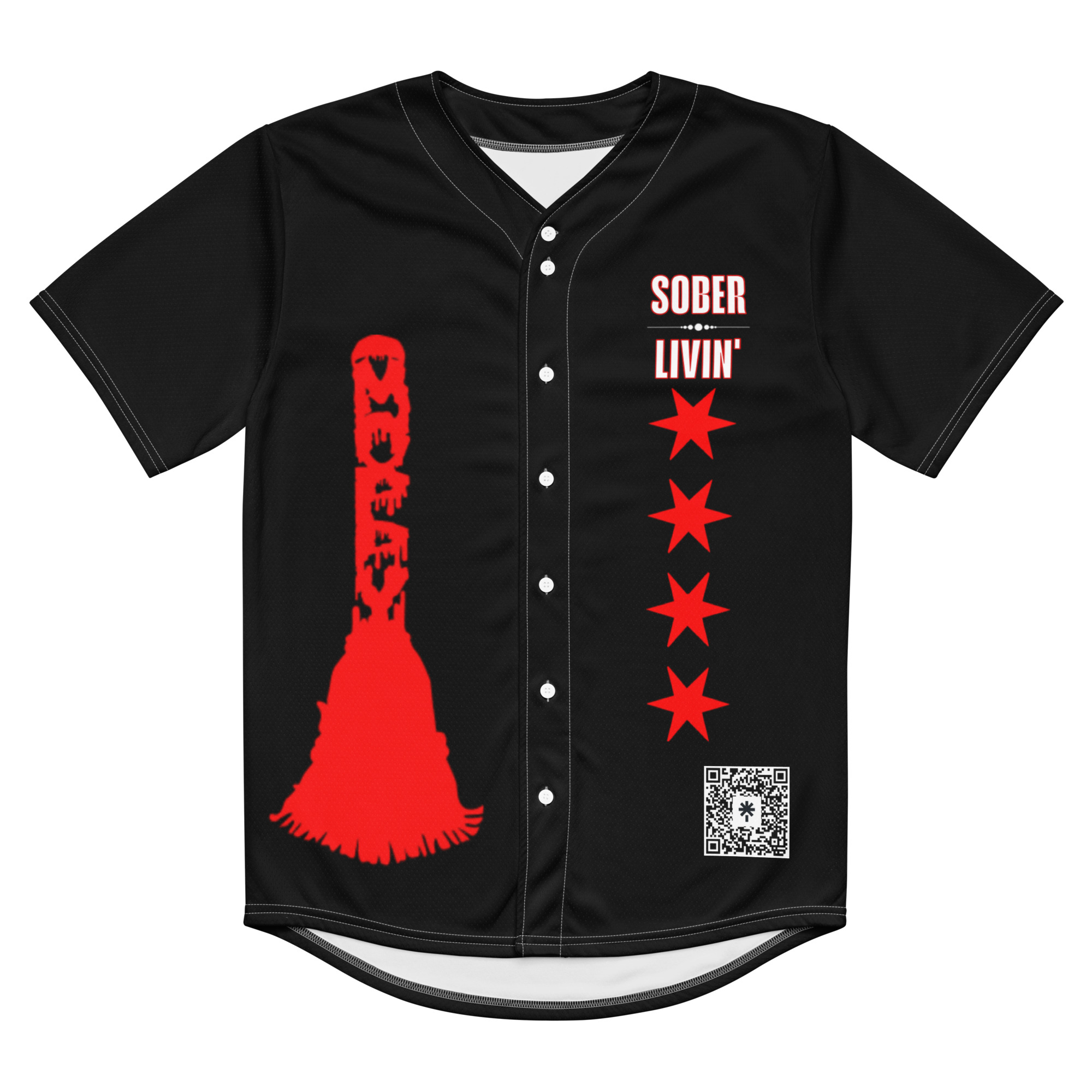 Sober Livin 0 proof moppy baseball jersey - Image 8